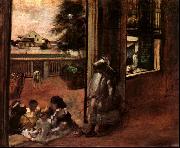Edgar Degas Children Sat Down in the House Door USA oil painting artist